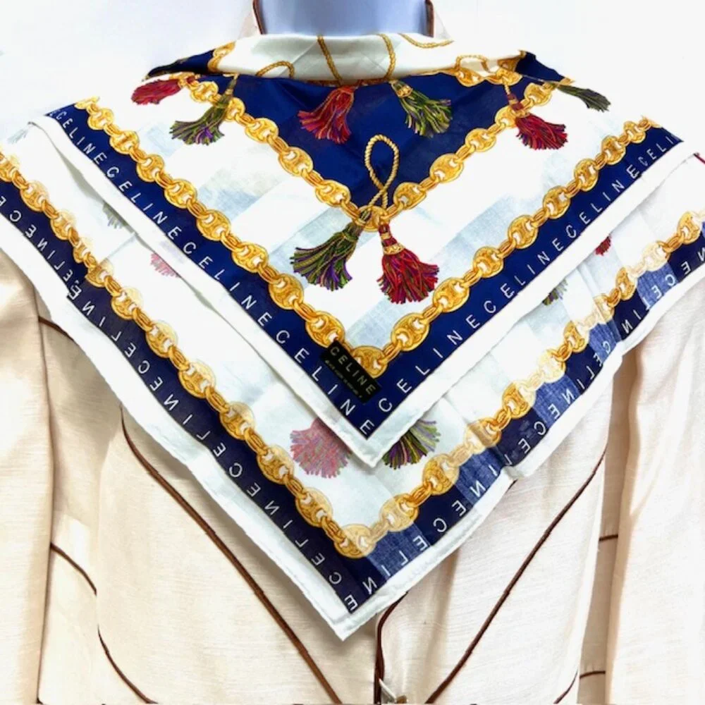 #62) New with sticker - Great Gift Celine Paris luxury  high quality  Mini Scarf